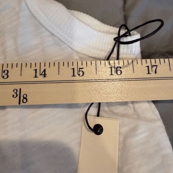 NEW! Wilt Double Tier Mock Hem White Tank Slub Cotton Ruffle Hem Size Small - Picture 9 of 10